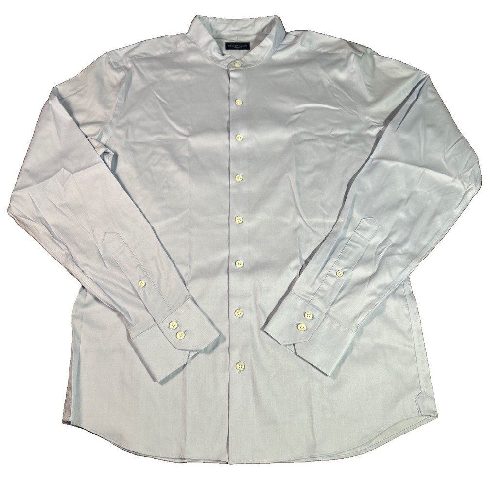 Proper Cloth Performance Dress Shirt Men's 17-37 Light Blue Button Down Stretch